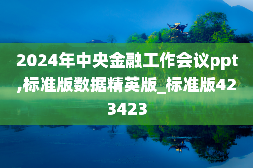 2024年中央金融工作会议ppt,标准版数据精英版_标准版423423