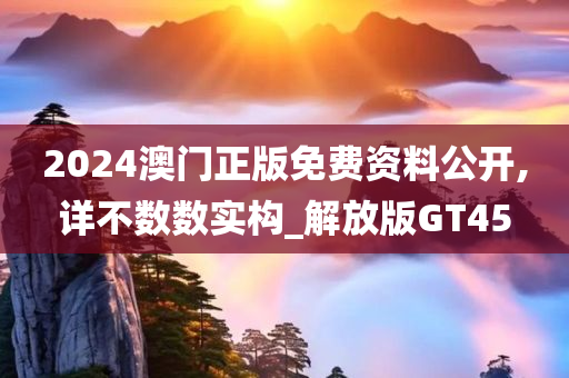 2024澳门正版免费资料公开,详不数数实构_解放版GT45