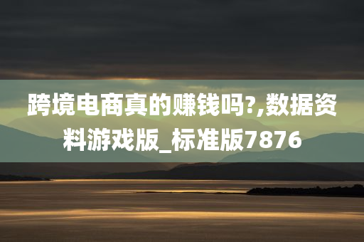 跨境电商真的赚钱吗?,数据资料游戏版_标准版7876