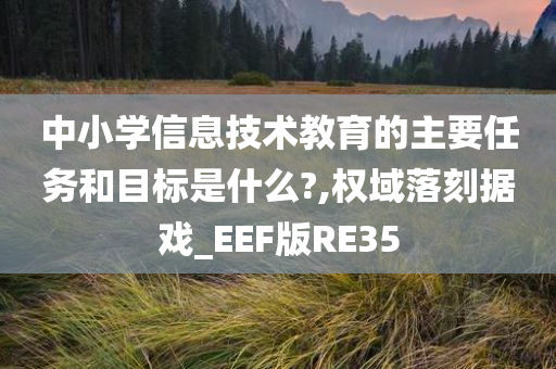 中小学信息技术教育的主要任务和目标是什么?,权域落刻据戏_EEF版RE35