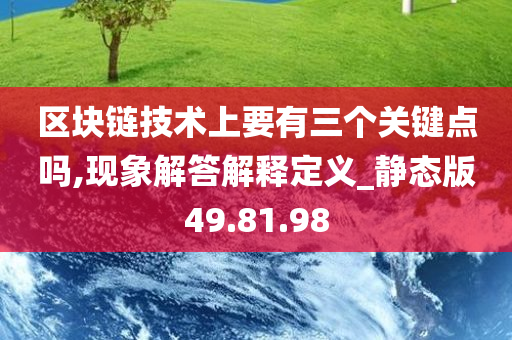 区块链技术上要有三个关键点吗,现象解答解释定义_静态版49.81.98