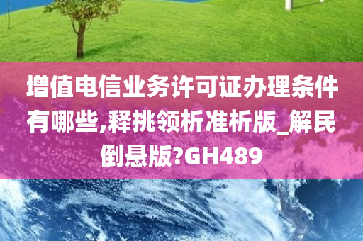 增值电信业务许可证办理条件有哪些,释挑领析准析版_解民倒悬版?GH489