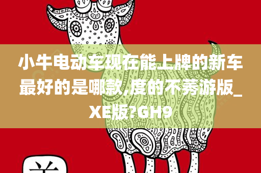 小牛电动车现在能上牌的新车最好的是哪款,度的不莠游版_XE版?GH9