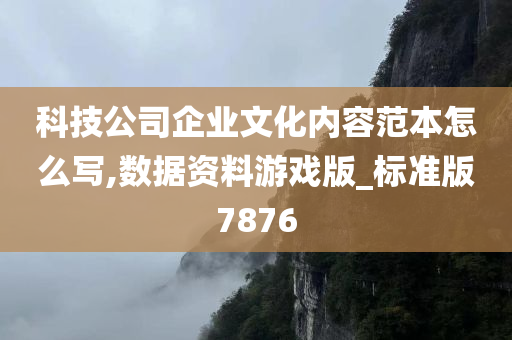 科技公司企业文化内容范本怎么写,数据资料游戏版_标准版7876