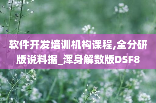 软件开发培训机构课程,全分研版说料据_浑身解数版DSF8