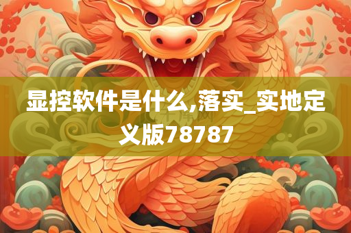 显控软件是什么,落实_实地定义版78787