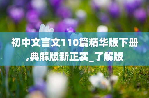 初中文言文110篇精华版下册,典解版新正实_了解版