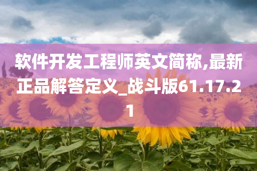 软件开发工程师英文简称,最新正品解答定义_战斗版61.17.21