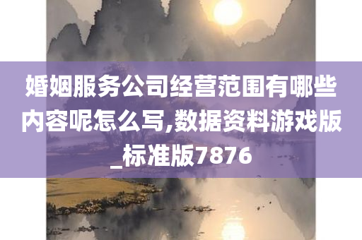 婚姻服务公司经营范围有哪些内容呢怎么写,数据资料游戏版_标准版7876