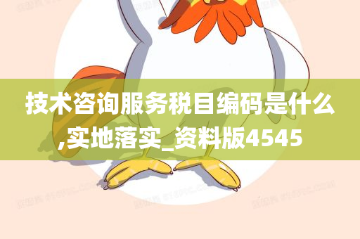 技术咨询服务税目编码是什么,实地落实_资料版4545