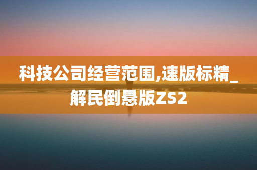 科技公司经营范围,速版标精_解民倒悬版ZS2