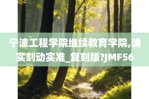 宁波工程学院继续教育学院,确实刻动实准_复刻版?JMF56