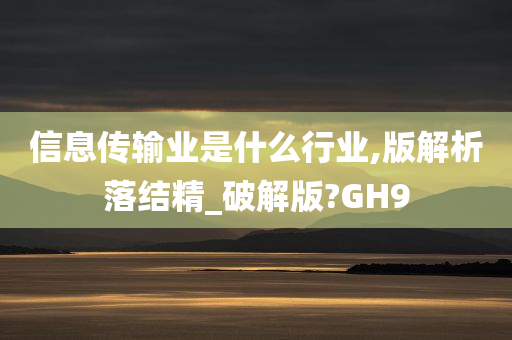 信息传输业是什么行业,版解析落结精_破解版?GH9