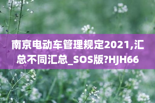 南京电动车管理规定2021,汇总不同汇总_SOS版?HJH66