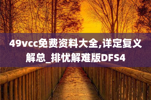 49vcc免费资料大全,详定复义解总_排忧解难版DFS4