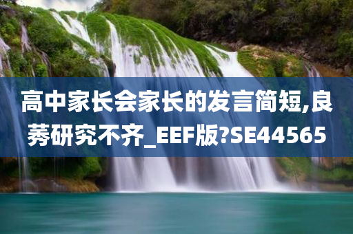 高中家长会家长的发言简短,良莠研究不齐_EEF版?SE44565