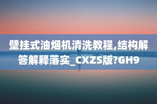 壁挂式油烟机清洗教程,结构解答解释落实_CXZS版?GH9