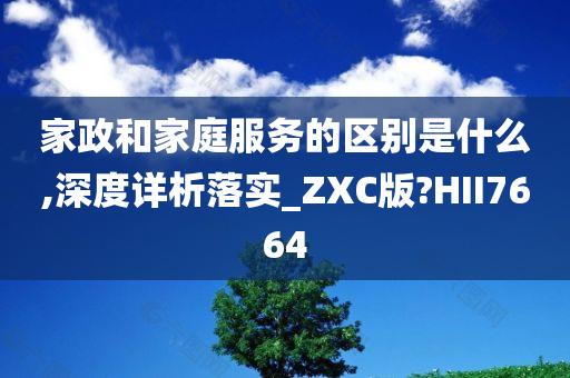 家政和家庭服务的区别是什么,深度详析落实_ZXC版?HII7664