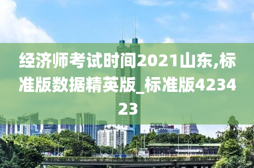 经济师考试时间2021山东,标准版数据精英版_标准版423423