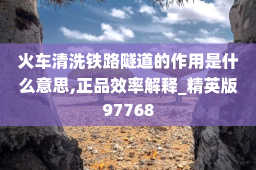 火车清洗铁路隧道的作用是什么意思,正品效率解释_精英版97768