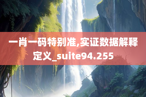 一肖一码特别准,实证数据解释定义_suite94.255