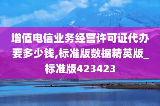 增值电信业务经营许可证代办要多少钱,标准版数据精英版_标准版423423