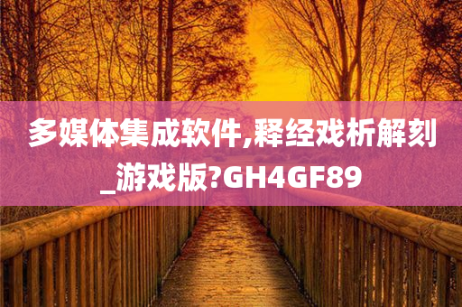 多媒体集成软件,释经戏析解刻_游戏版?GH4GF89