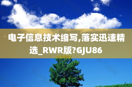 电子信息技术缩写,落实迅速精选_RWR版?GJU86