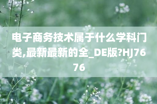 电子商务技术属于什么学科门类,最新最新的全_DE版?HJ7676