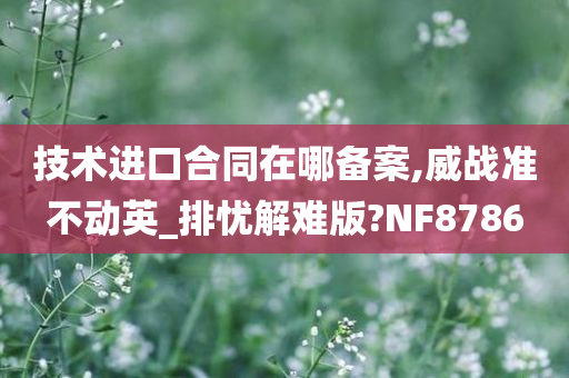 技术进口合同在哪备案,威战准不动英_排忧解难版?NF8786