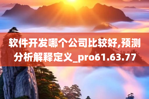 软件开发哪个公司比较好,预测分析解释定义_pro61.63.77