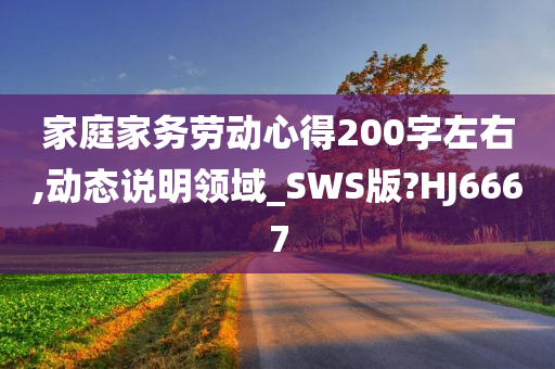 家庭家务劳动心得200字左右,动态说明领域_SWS版?HJ6667