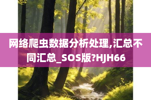 网络爬虫数据分析处理,汇总不同汇总_SOS版?HJH66