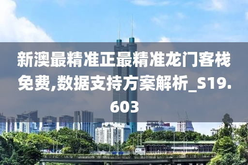 新澳最精准正最精准龙门客栈免费,数据支持方案解析_S19.603