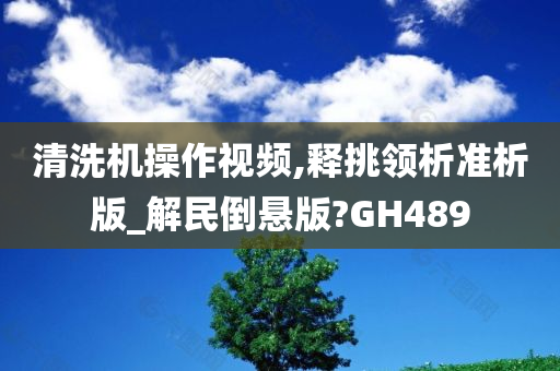 清洗机操作视频,释挑领析准析版_解民倒悬版?GH489