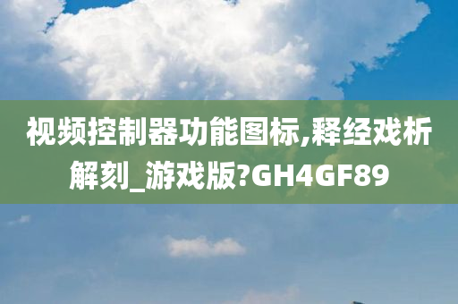 视频控制器功能图标,释经戏析解刻_游戏版?GH4GF89