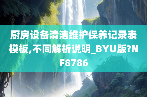 厨房设备清洁维护保养记录表模板,不同解析说明_BYU版?NF8786