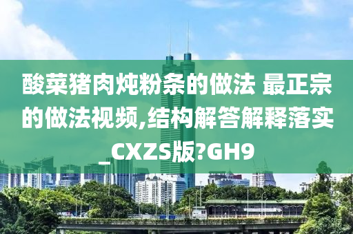 酸菜猪肉炖粉条的做法 最正宗的做法视频,结构解答解释落实_CXZS版?GH9