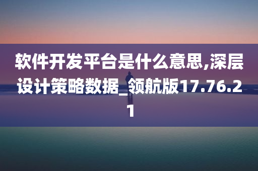 软件开发平台是什么意思,深层设计策略数据_领航版17.76.21