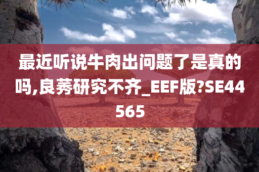 最近听说牛肉出问题了是真的吗,良莠研究不齐_EEF版?SE44565