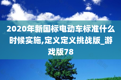 2020年新国标电动车标准什么时候实施,定义定义挑战版_游戏版78