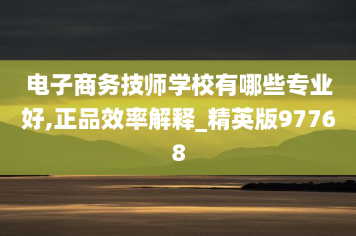 电子商务技师学校有哪些专业好,正品效率解释_精英版97768