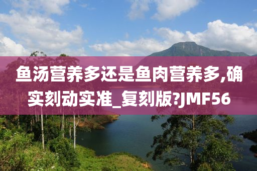 鱼汤营养多还是鱼肉营养多,确实刻动实准_复刻版?JMF56