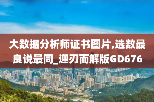 大数据分析师证书图片,选数最良说最同_迎刃而解版GD676