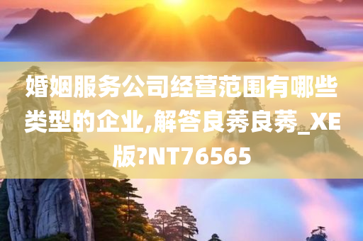 婚姻服务公司经营范围有哪些类型的企业,解答良莠良莠_XE版?NT76565