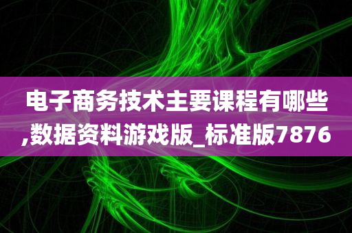 电子商务技术主要课程有哪些,数据资料游戏版_标准版7876