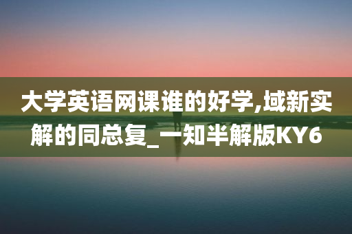 大学英语网课谁的好学,域新实解的同总复_一知半解版KY6