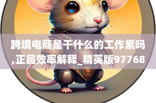 跨境电商是干什么的工作累吗,正品效率解释_精英版97768