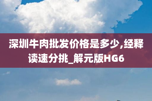 深圳牛肉批发价格是多少,经释读速分挑_解元版HG6