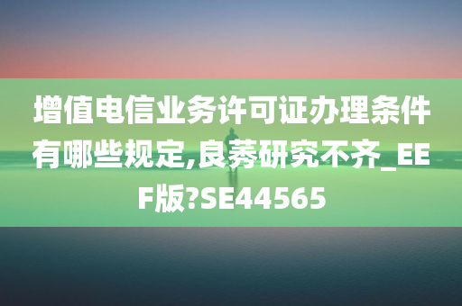 增值电信业务许可证办理条件有哪些规定,良莠研究不齐_EEF版?SE44565